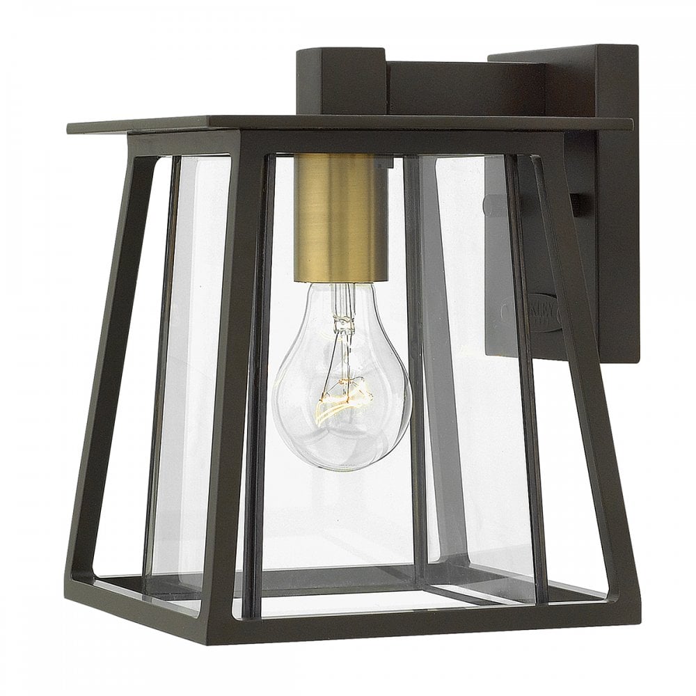 Walker Outdoor Small Wall Lantern In Buckeye Bronze Finish IP44 HK-WALKER2-S