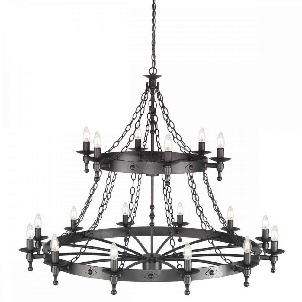 Warwick 18 Light Ceiling Chandelier In Graphite Finish WR18-GRAPHITE