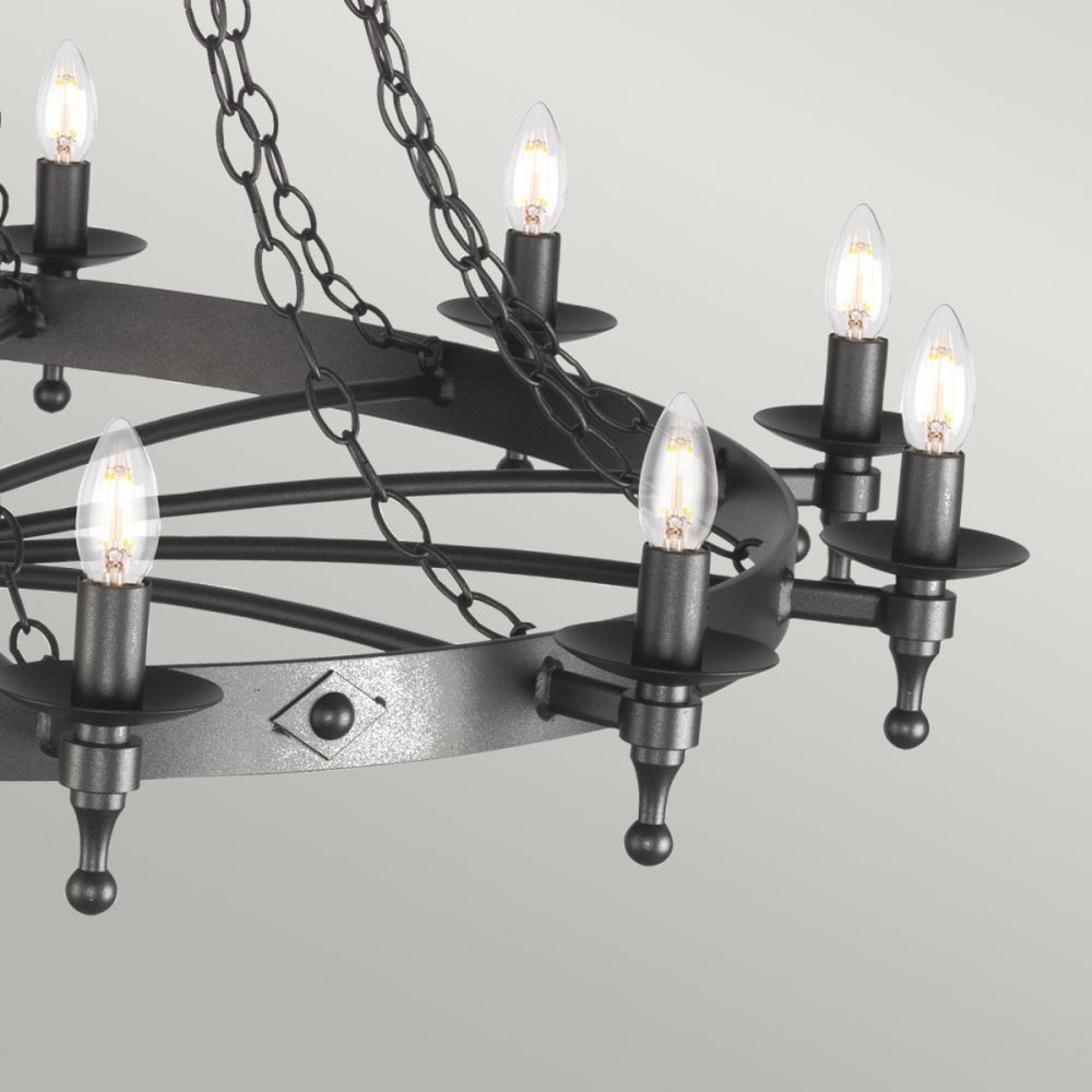 Warwick 18 Light Ceiling Chandelier In Graphite Finish WR18-GRAPHITE