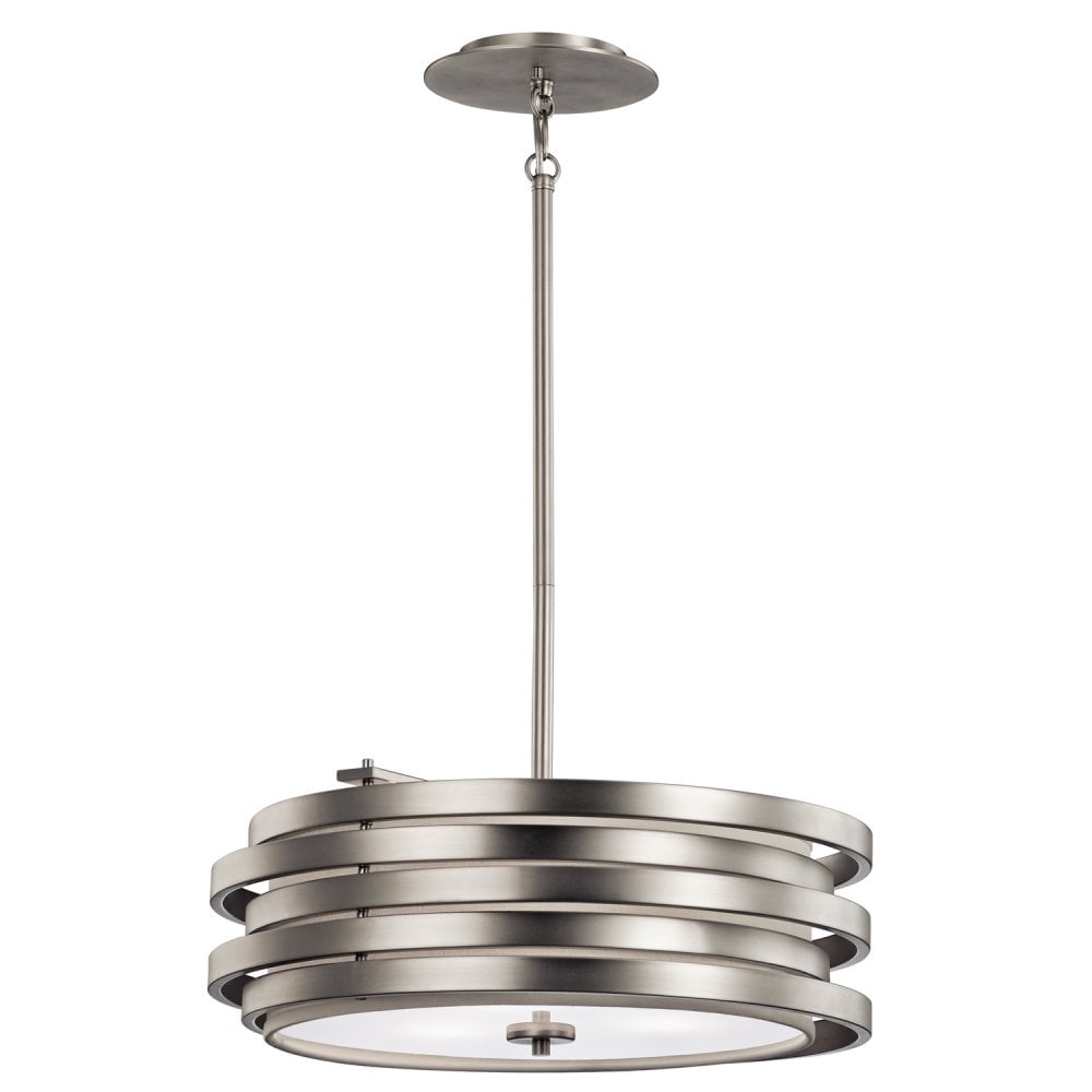 Roswell 3 Light Ceiling Pendant in Nickel Finish KL-ROSWELL-P-B