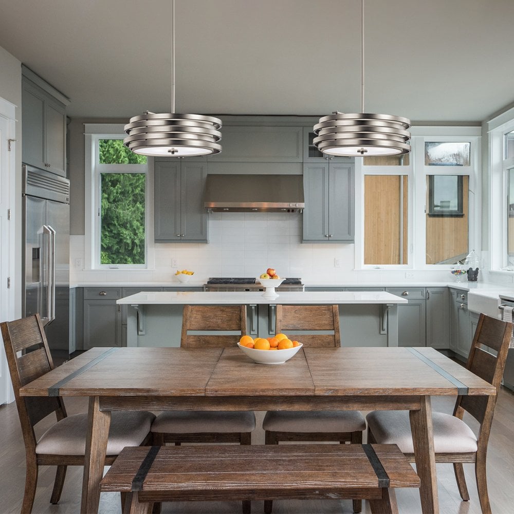 Roswell 3 Light Ceiling Pendant in Nickel Finish KL-ROSWELL-P-B