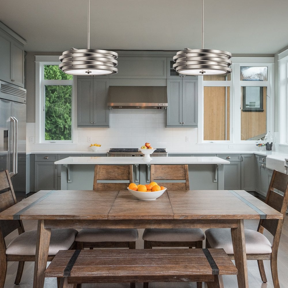 Roswell 3 Light Ceiling Pendant in Nickel Finish KL-ROSWELL-P-B