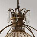 Bellini Elegant 3 Light Crystal Ceiling Chandelier In Bronze Finish FE-BELLINI3