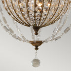 Bellini Elegant 3 Light Crystal Ceiling Chandelier In Bronze Finish FE-BELLINI3