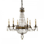 Bellini Elegant 6 Light Crystal Ceiling Chandelier In Bronze Finish FE-BELLINI6
