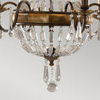 Bellini Elegant 6 Light Crystal Ceiling Chandelier In Bronze Finish FE-BELLINI6