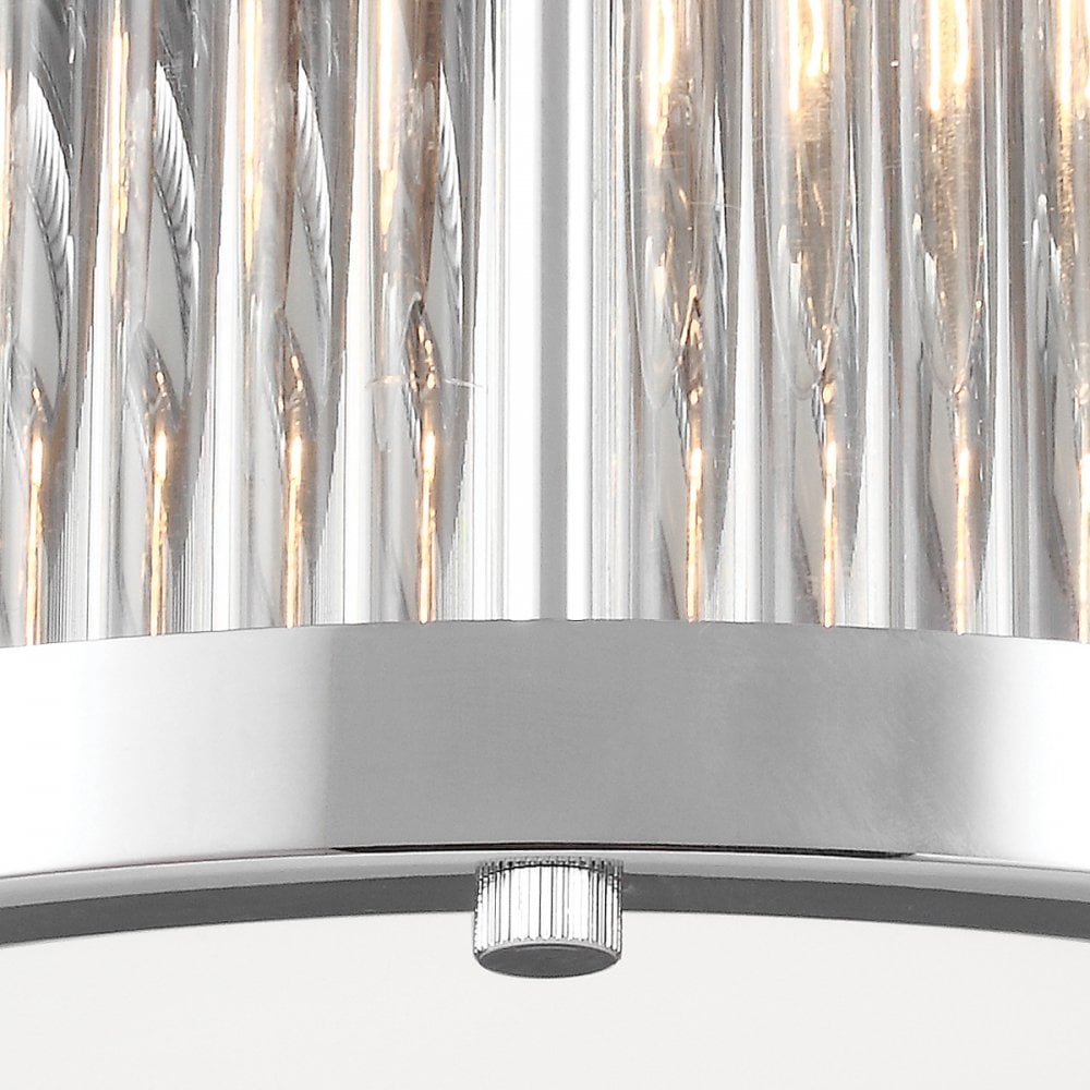 Paulson Small Flush Ceiling Light In Polished Chrome Finish FE-PAULSON-F-S