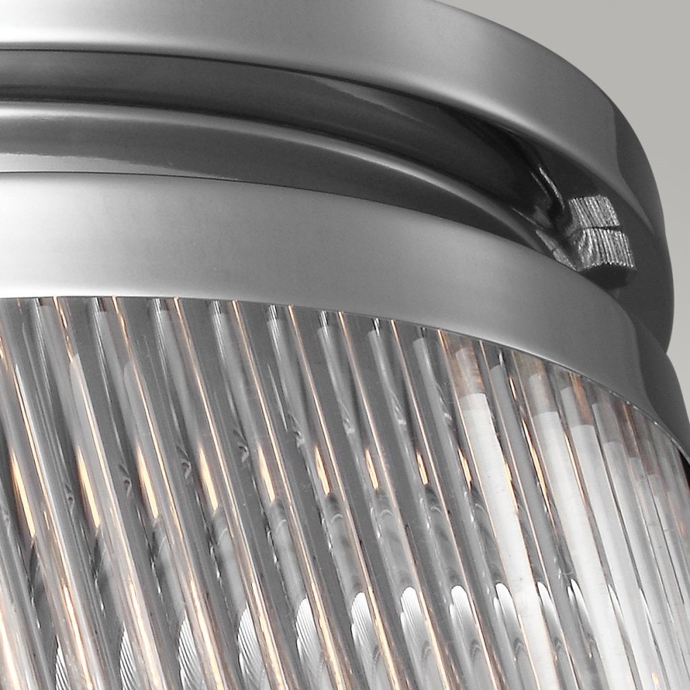 Paulson Medium Flush Ceiling Light In Polished Chrome Finish FE-PAULSON-F-M