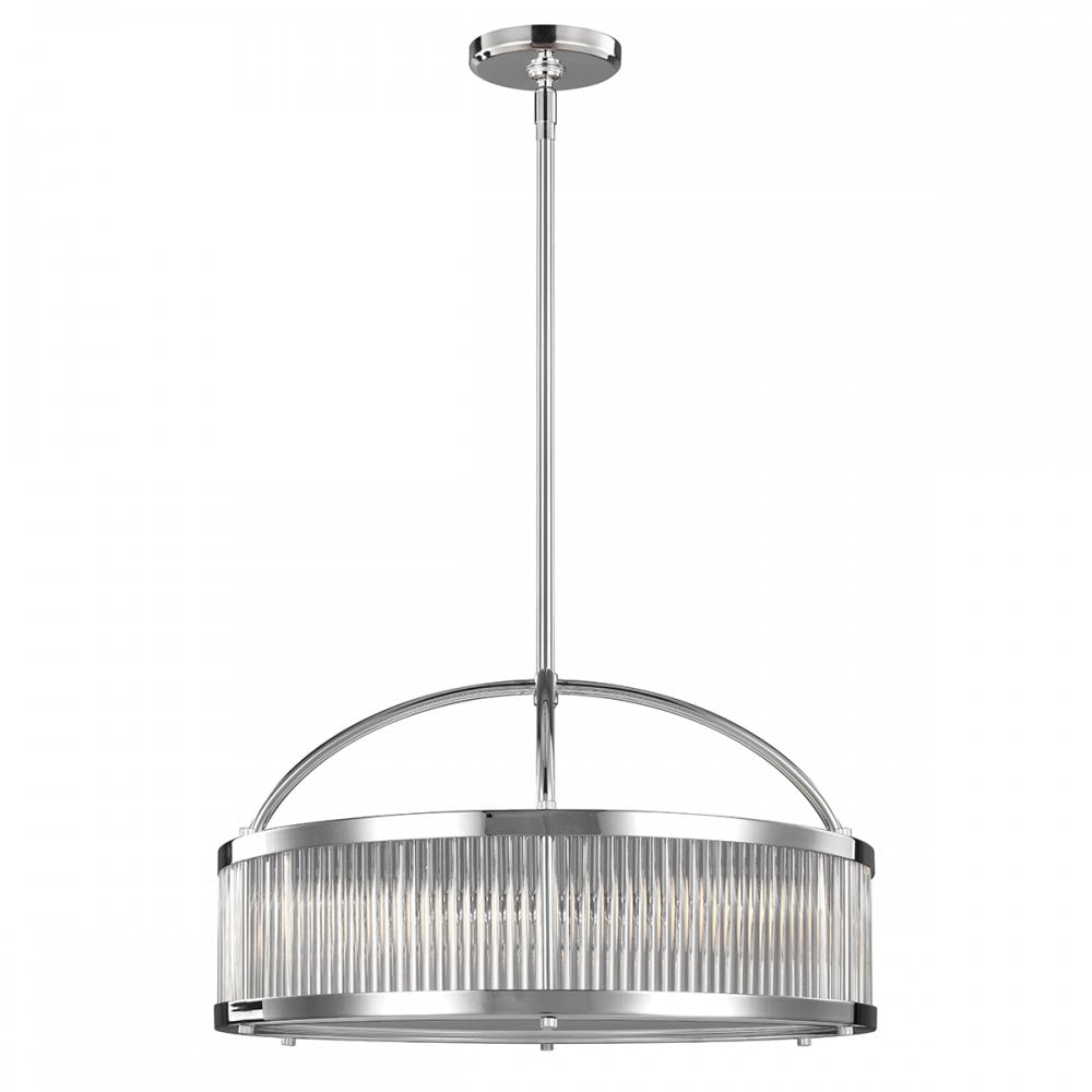 Paulson Large Ceiling Pendant Light In Polished Chrome Finish FE-PAULSON-6P