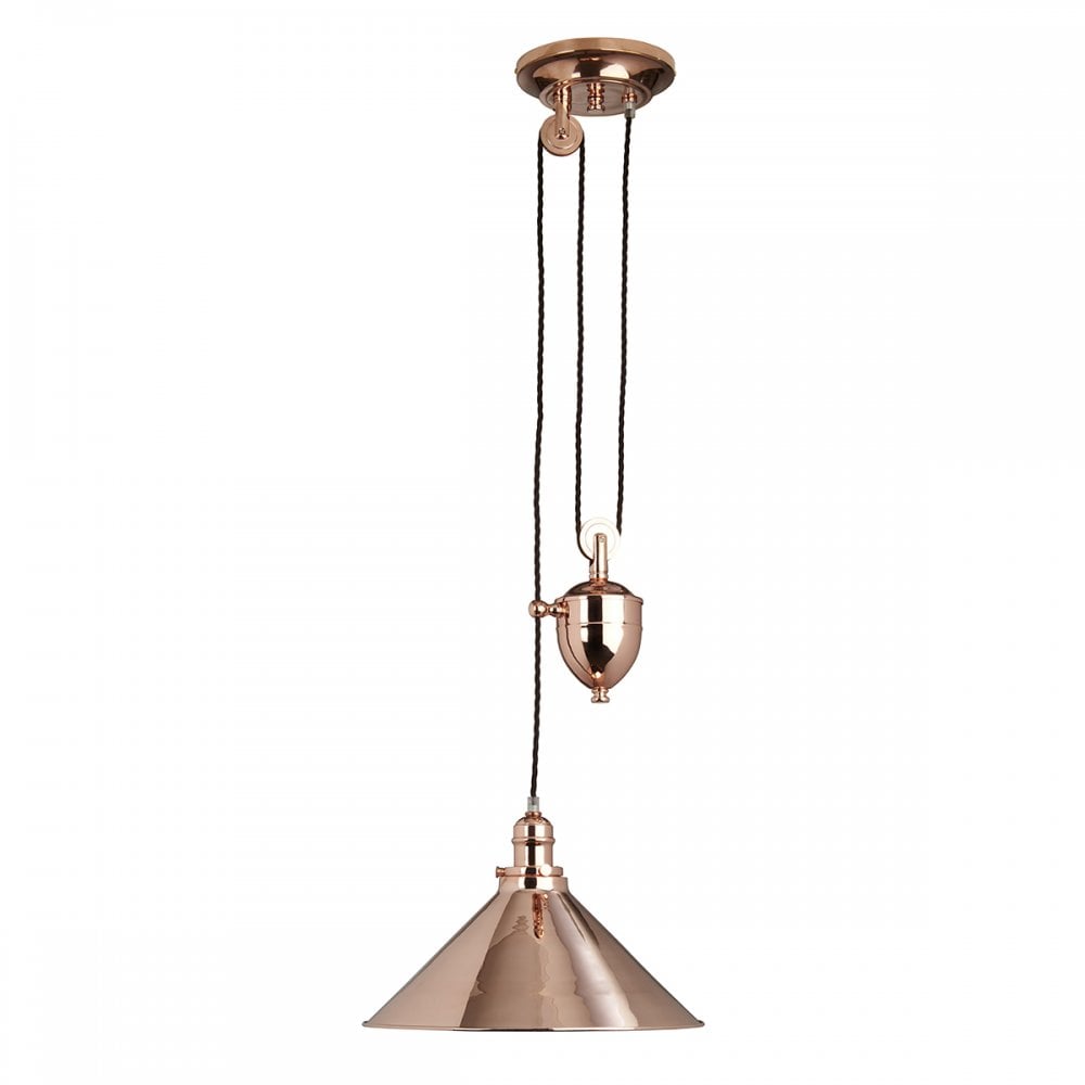 Provence Rise And Fall Ceiling Pendant Light In Polished Copper Finish PV-P-CPR
