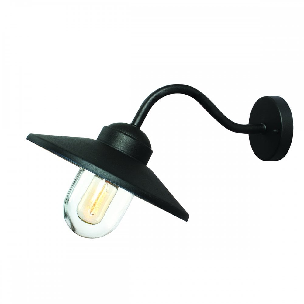 Klampenborg Outdoor Wall Lantern In Matt Black Finish IP44 KLAMPENBORG-BK