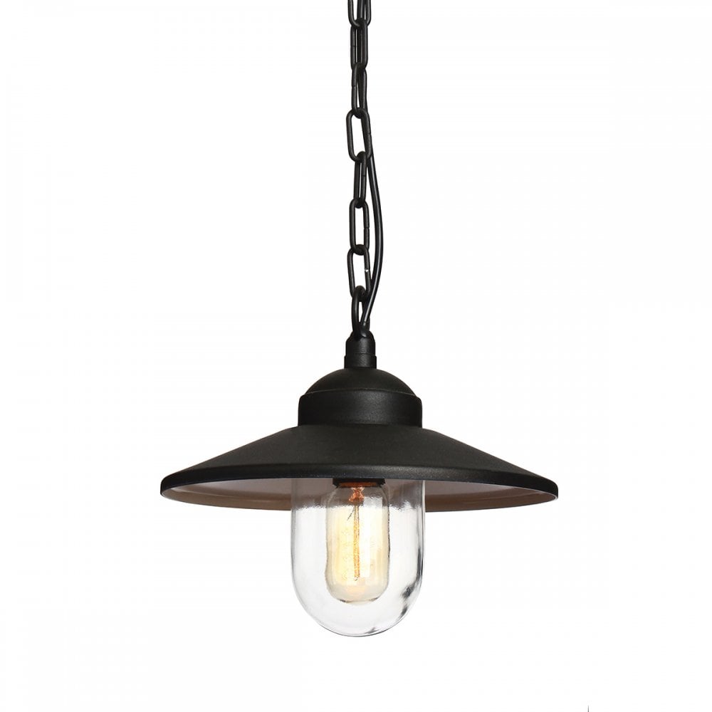 Klampenborg Outdoor Chain Lantern In Matt Black Finish IP44 KLAMPENBORG8-BK