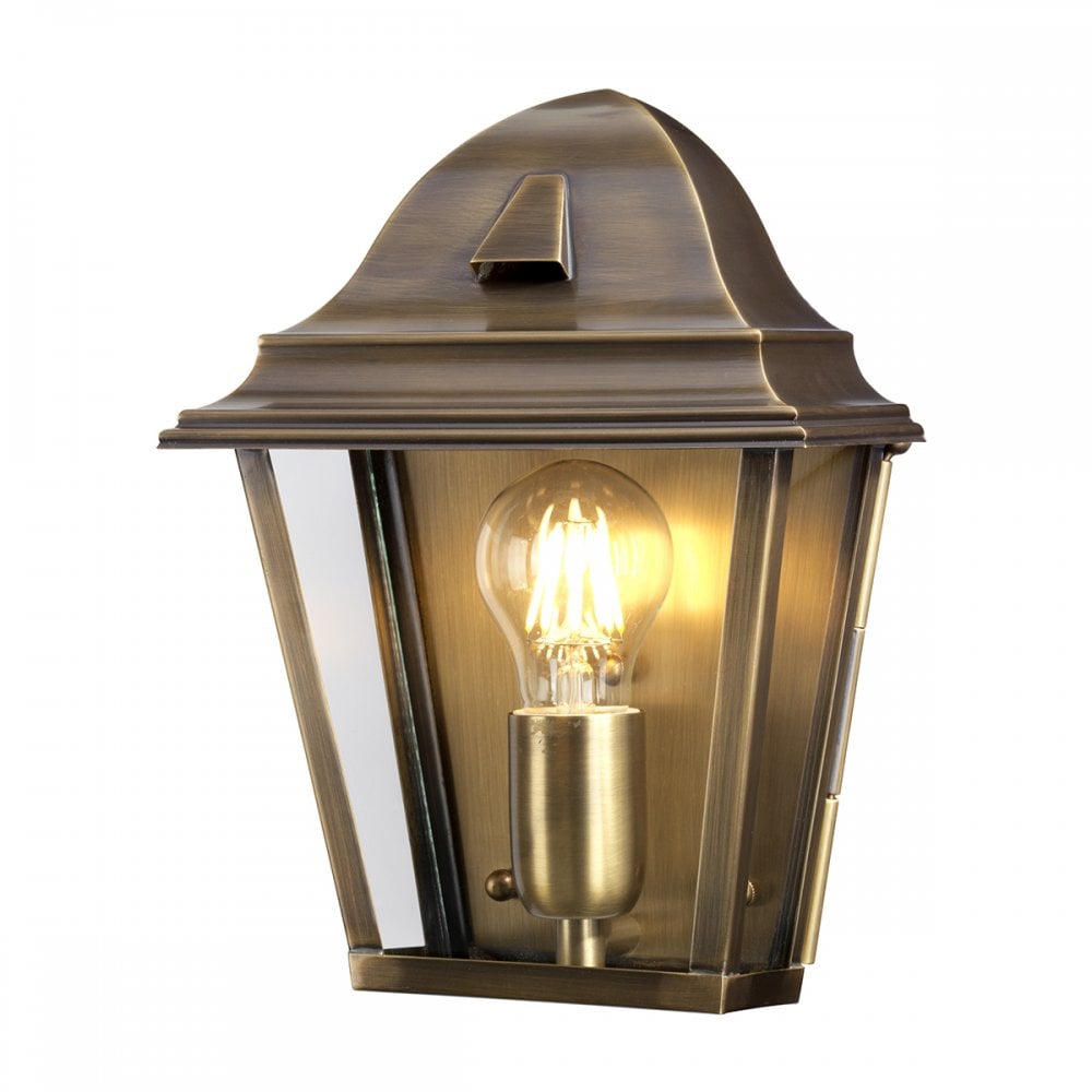 St James Solid Brass Outdoor Lantern, Antique Brass