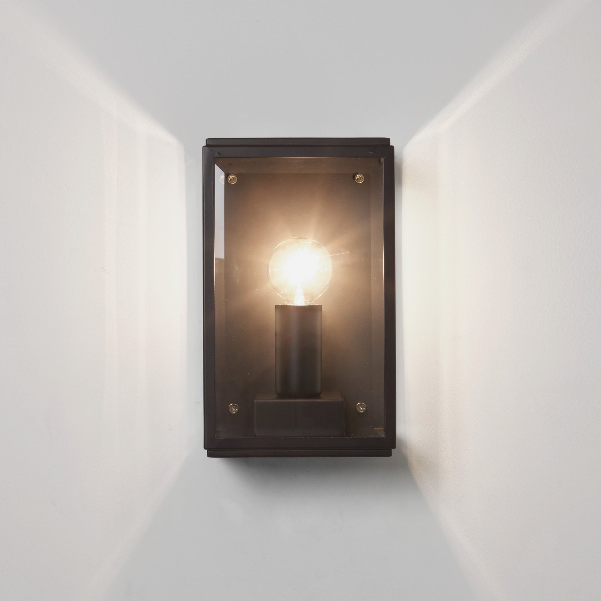 Homefield 130 Outdoor Wall Lantern In Black Finish With Clear Glass Panels IP44 1095040