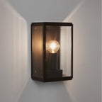 Homefield 130 Outdoor Wall Lantern In Black Finish With Clear Glass Panels IP44 1095040