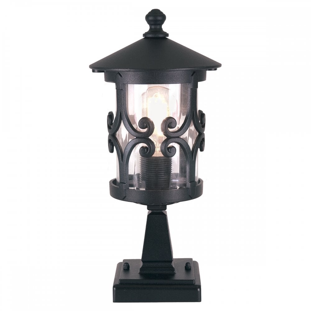 Hereford Outdoor Pedestal Light In Black Finish BL12
