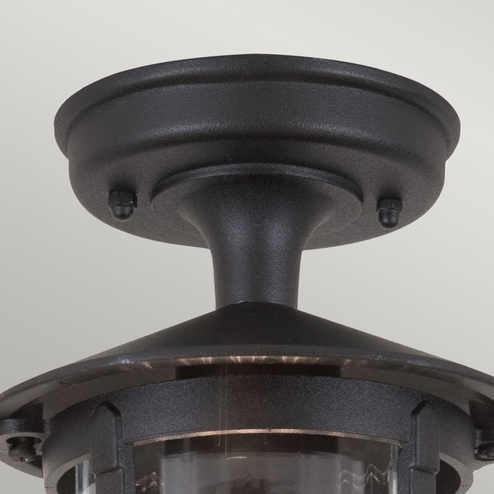 BL13A Hereford black flush porch exterior lantern, IP23