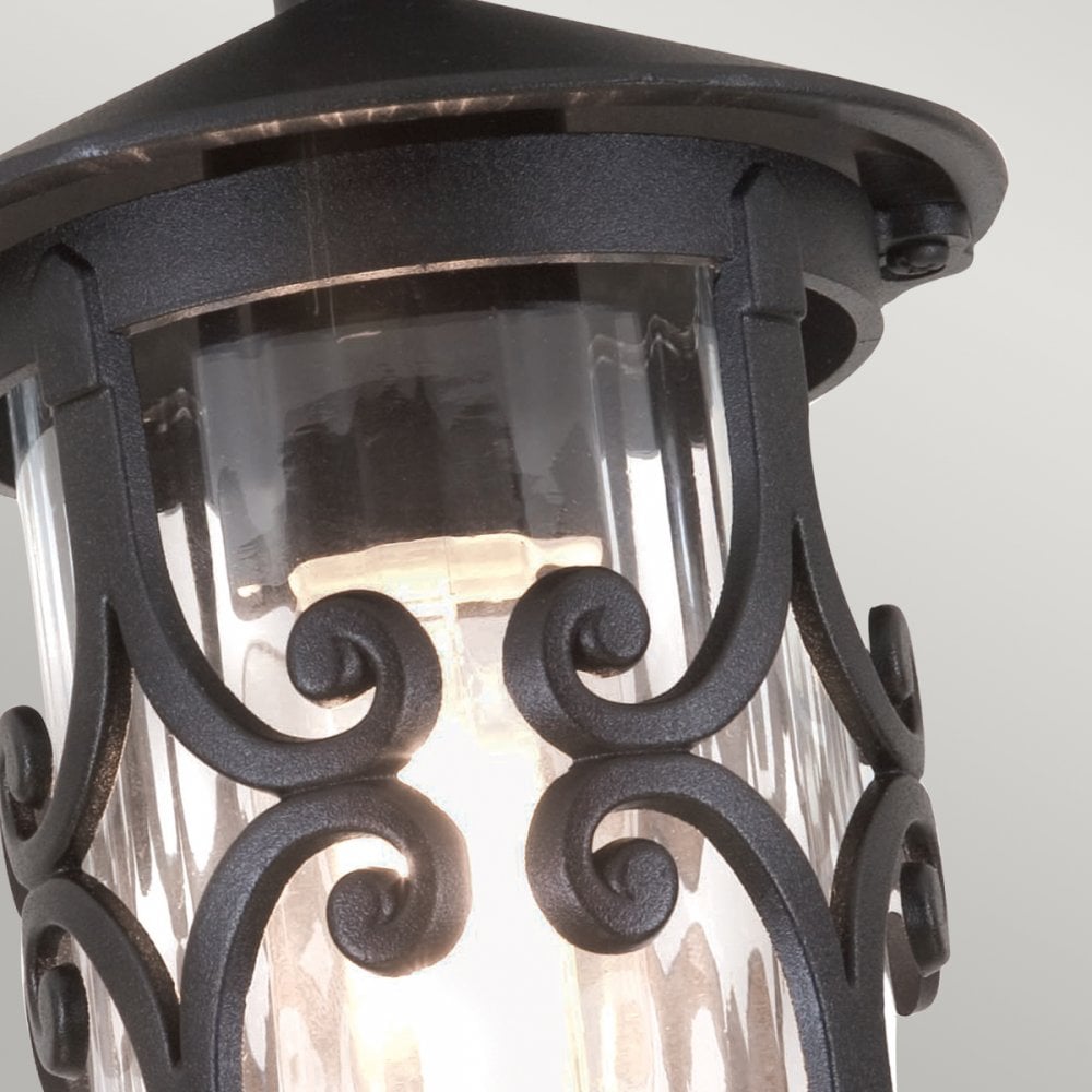 BL13A Hereford black flush porch exterior lantern, IP23