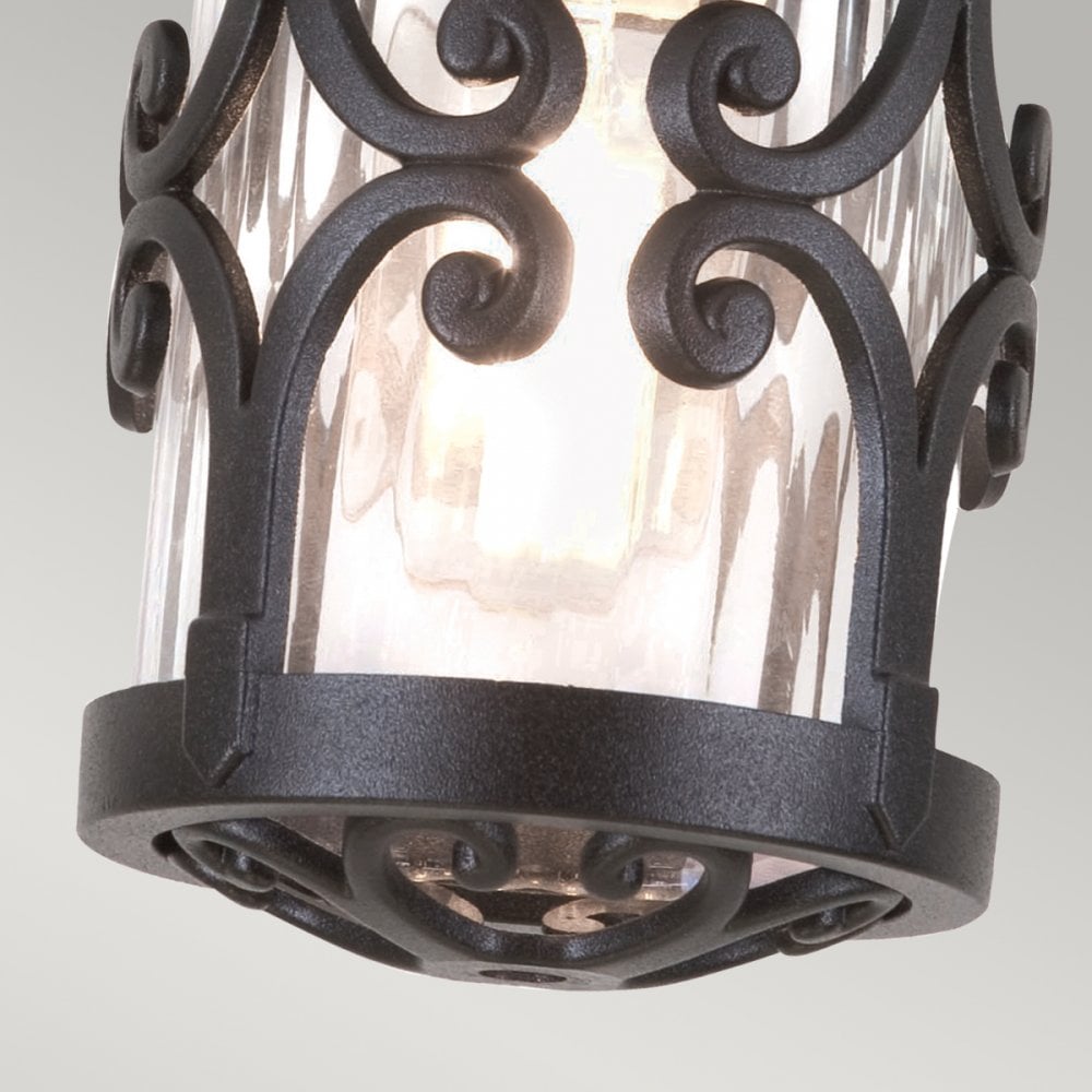 BL13A Hereford black flush porch exterior lantern, IP23