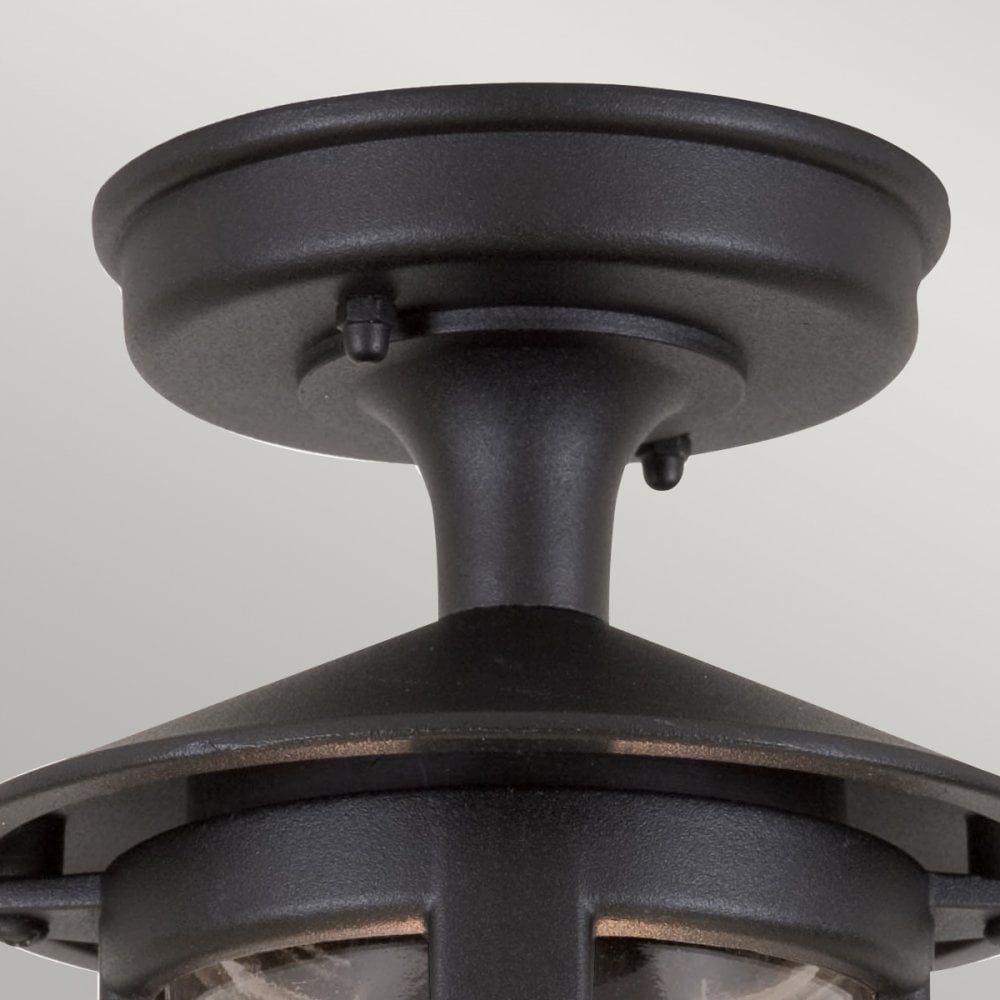 BL21A Hereford exterior black flush porch light, IP23