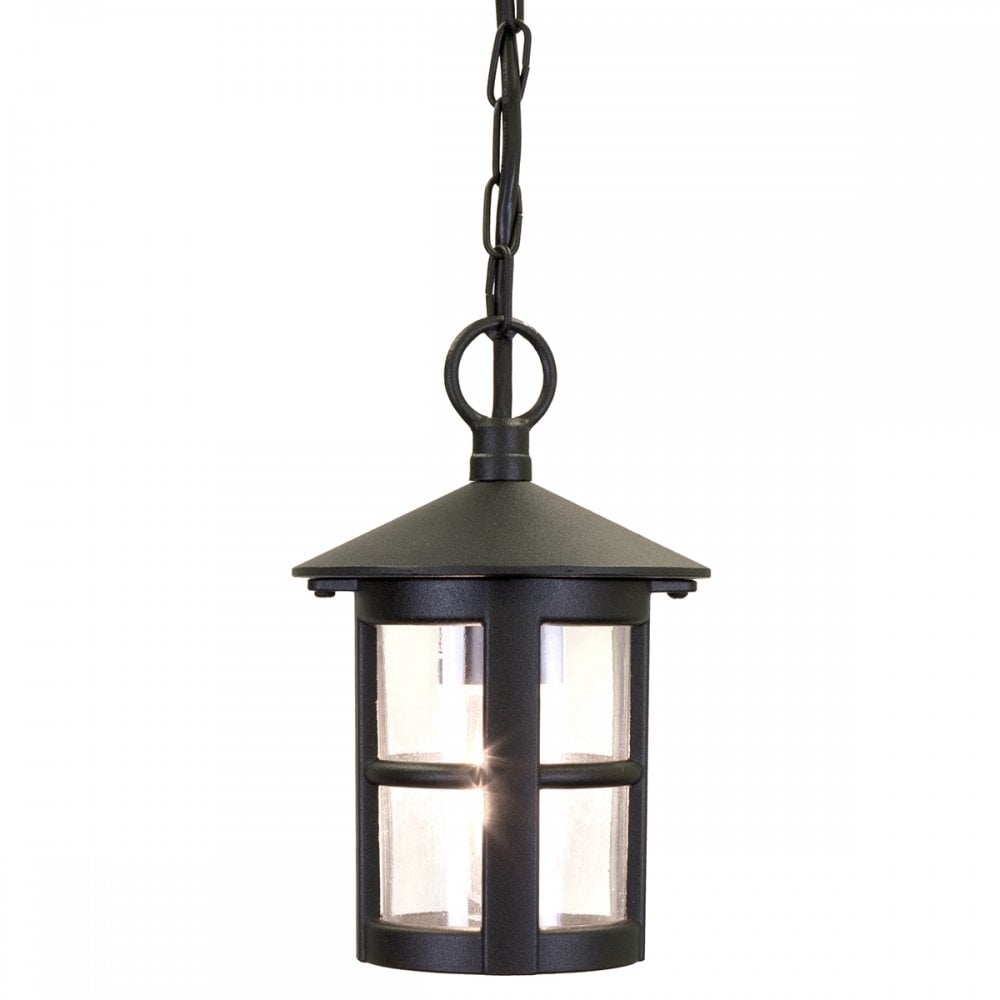 BL21B Hereford exterior black hanging porch light, IP20
