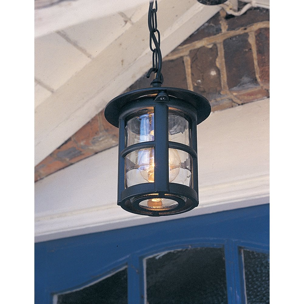 BL21B Hereford exterior black hanging porch light, IP20