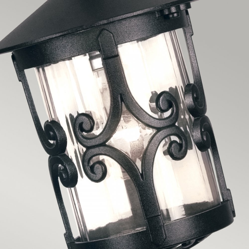 BL13B-BLACK Hereford black porch chain exterior lantern, IP23
