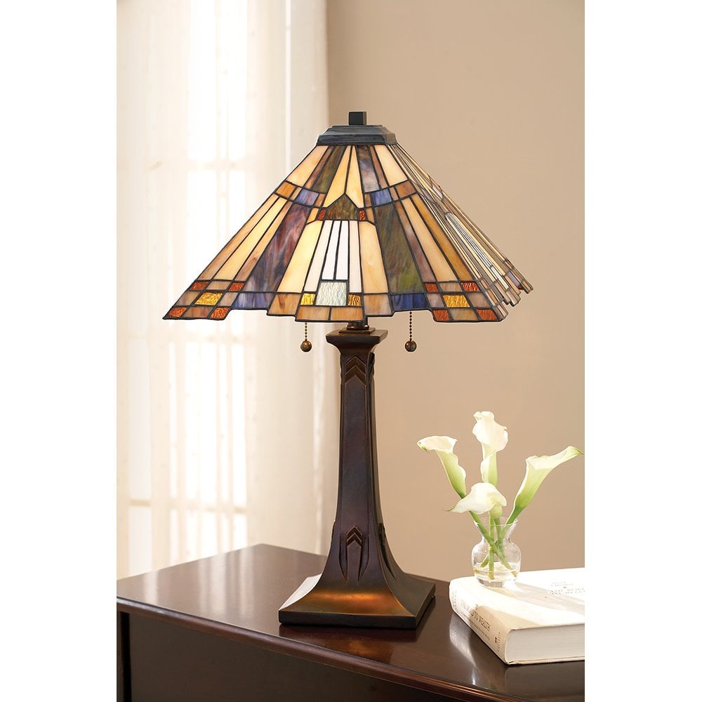 Inglenook Tiffany Bronze Table Lamp QZ-INGLENOOK-TL