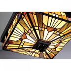 Inglnook Outdoor Tiffany Flush Ceiling Light In Valiant Bronze Finish QZ-INGLENOOK-F