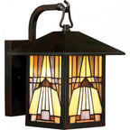 Inglnook Outdoor Tiffany Small Wall Lantern In Valiant Bronze Finish QZ-INGLENOOK2-S