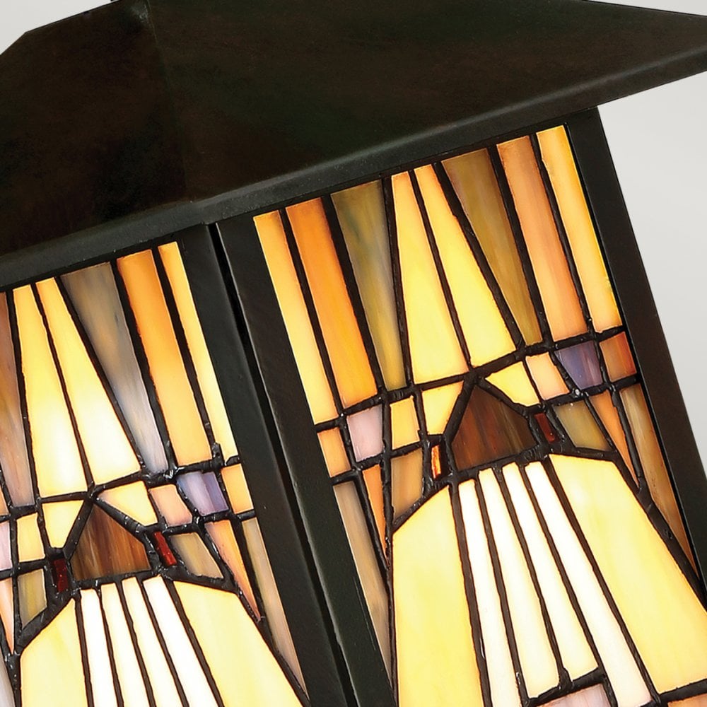 Inglnook Outdoor Tiffany Small Wall Lantern In Valiant Bronze Finish QZ-INGLENOOK2-S