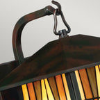 Inglnook Outdoor Tiffany Medium Wall Lantern In Valiant Bronze Finish QZ-INGLENOOK2-M