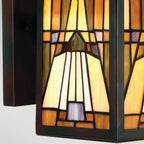 Inglnook Outdoor Tiffany Medium Wall Lantern In Valiant Bronze Finish QZ-INGLENOOK2-M