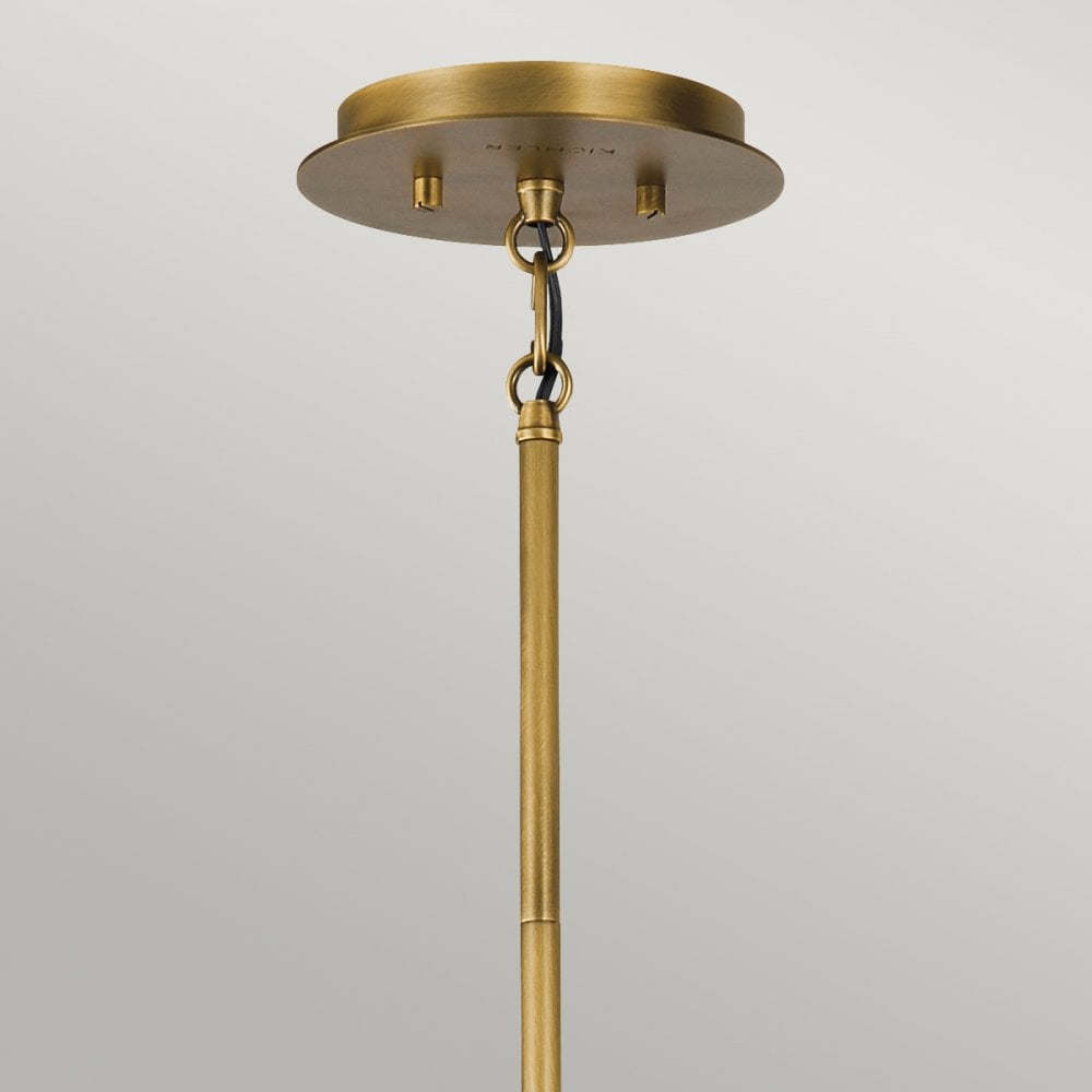 Linara 6 Light Ceiling Pendant In Black and Natural Brass Finish QN-LINARA-6P-BK
