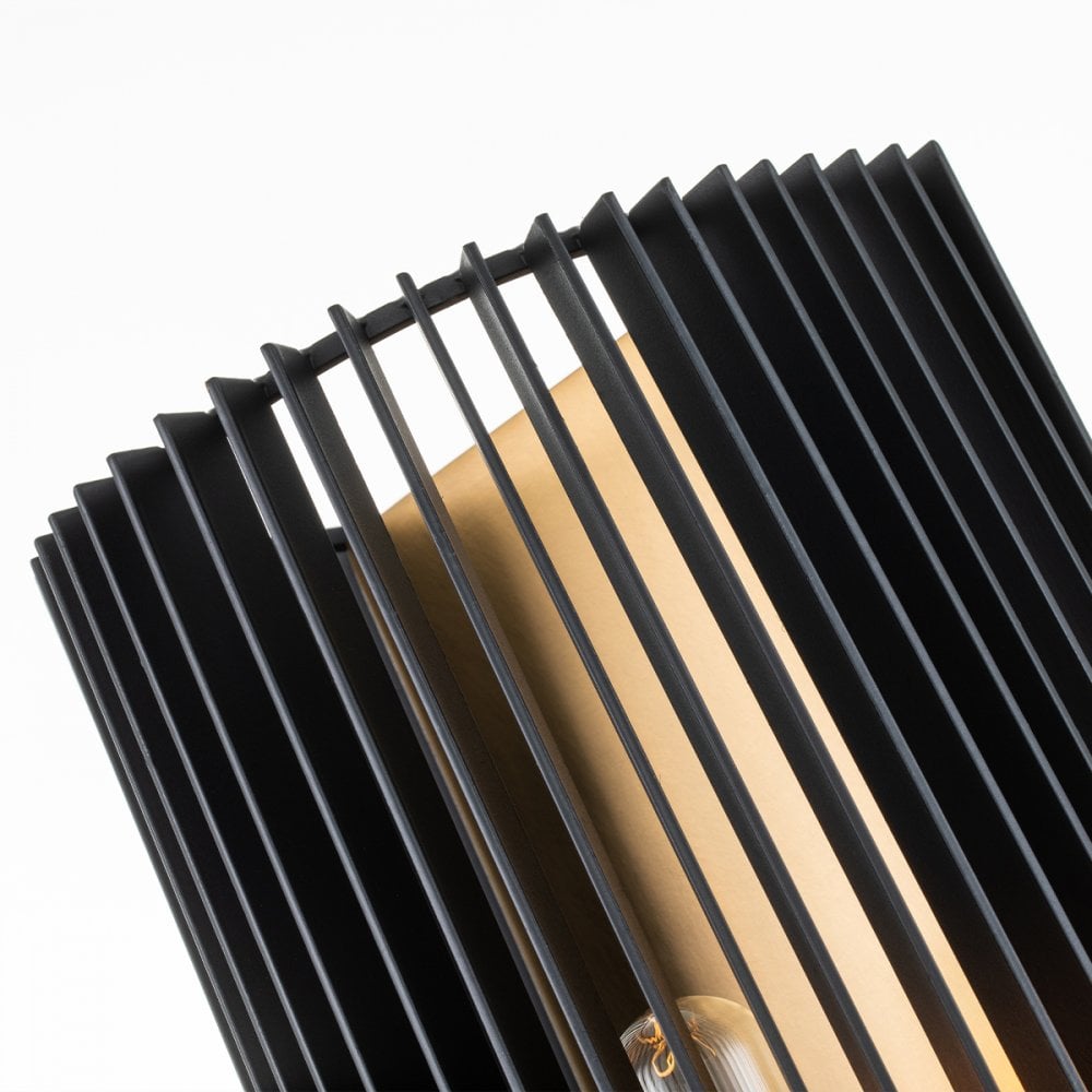 Linara Single Wall Light In Black and Natural Brass Finish QN-LINARA1-BK