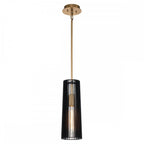 Linara Single Ceiling Pendant Light In Black and Natural Brass Finish QN-LINARA-P-BK