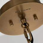 Linara Single Ceiling Pendant Light In Black and Natural Brass Finish QN-LINARA-P-BK