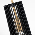 Linara Single Ceiling Pendant Light In Black and Natural Brass Finish QN-LINARA-P-BK