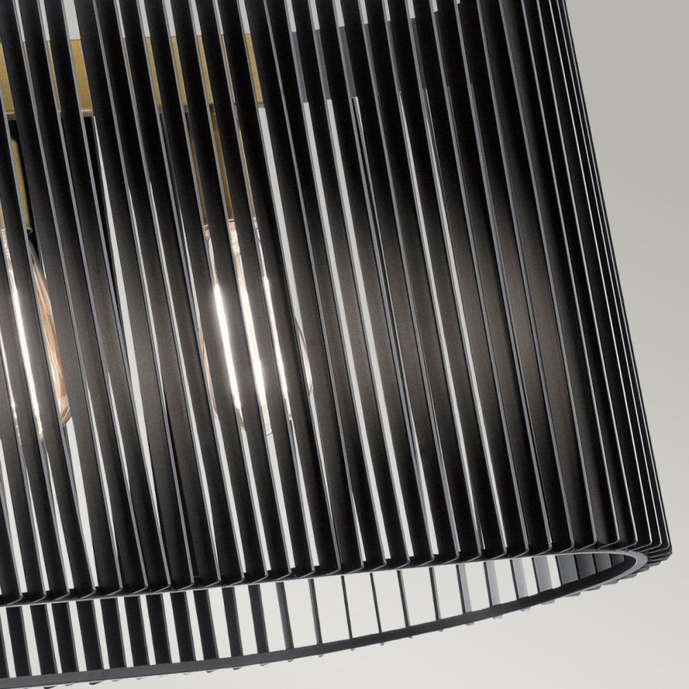 Linara Linear Ceiling Pendant Light In Black and Natural Brass Finish QN-LINARA-ISLE-BK