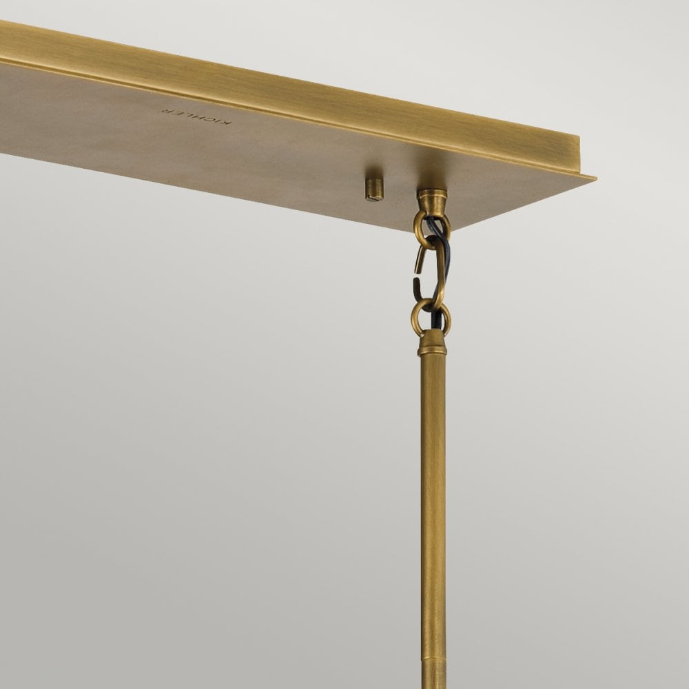 Linara Linear Ceiling Pendant Light In Black and Natural Brass Finish QN-LINARA-ISLE-BK