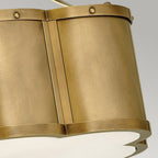 Chance Semi Flush Ceiling Light In Heritage Brass Finish QN-CHANCE-SF-S-HB