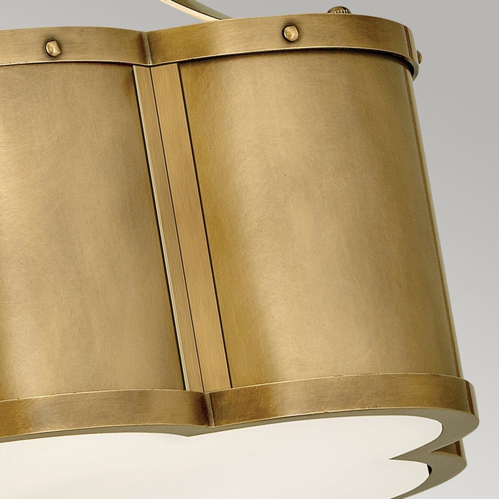 Chance Semi Flush Ceiling Light In Heritage Brass Finish QN-CHANCE-SF-S-HB