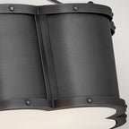 Chance Semi Flush Ceiling Light In Blackened Brass Finish QN-CHANCE-SF-S-BLB