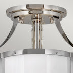 Chance Semi Flush Ceiling Light In Polished Nickel And Polished White Finish QN-CHANCE-SF-S-PN