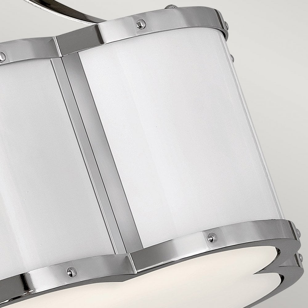 Chance Semi Flush Ceiling Light In Polished Nickel And Polished White Finish QN-CHANCE-SF-S-PN