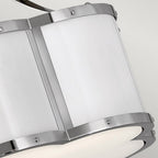 Chance Semi Flush Ceiling Light In Polished Nickel And Polished White Finish QN-CHANCE-SF-S-PN
