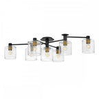 Axel 7 Light Semi Flush Ceiling Light In Black Finish QN-AXEL7-BK