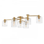 Axel 7 Light Semi Flush Ceiling Light In Heritage Brass Finish QN-AXEL7-HB