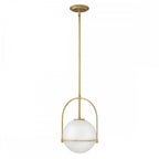 Somerset Medium Ceiling Pendant In Heritage Brass With Opal Glass QN-SOMERSET-P-O-HB