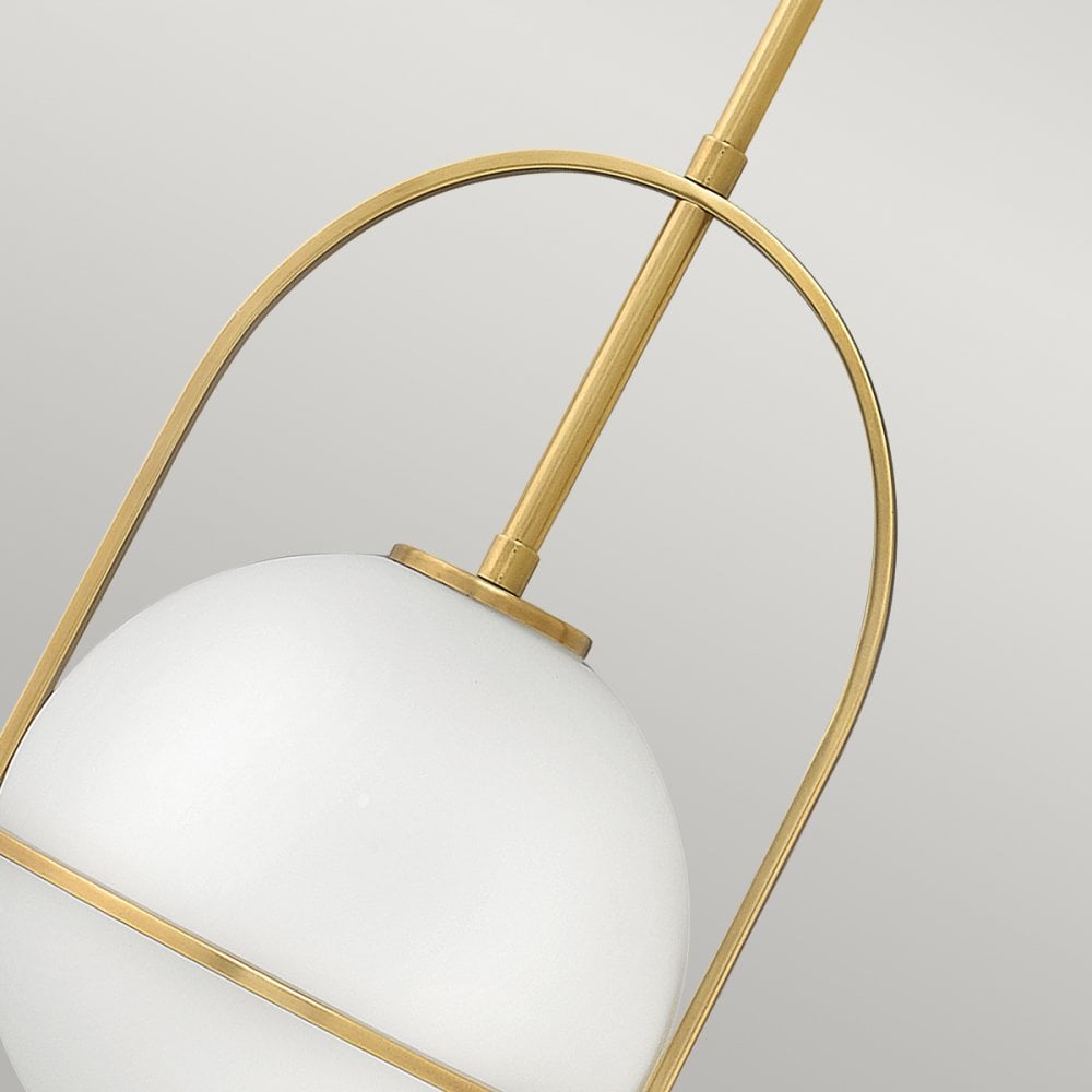 Somerset Medium Ceiling Pendant In Heritage Brass With Opal Glass QN-SOMERSET-P-O-HB
